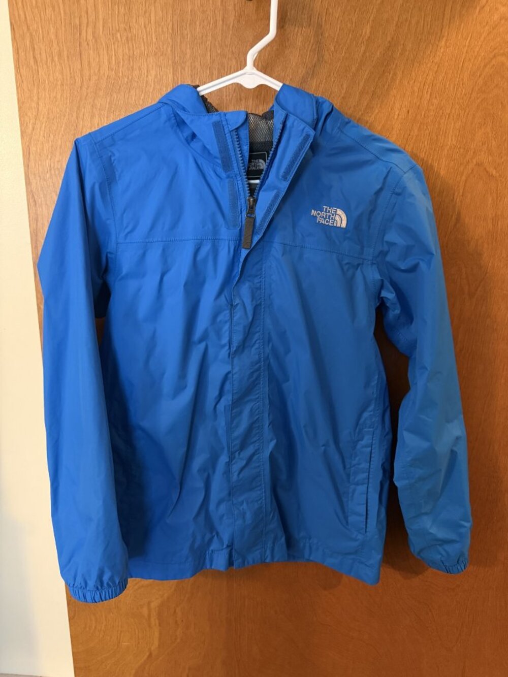 The North Face Boys HyVent Waterproof Hooded Rain Jacket Blue Size L (14/16)
